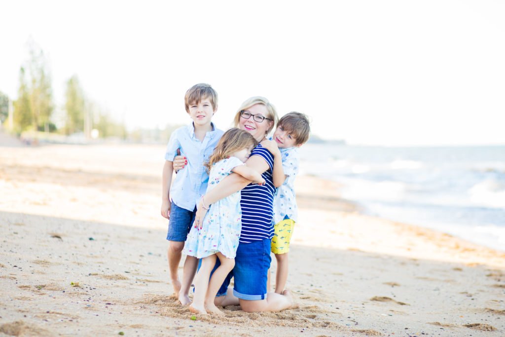 Family picture at the beach - Karen Bleakley, Founder of Smart Steps to Australia
