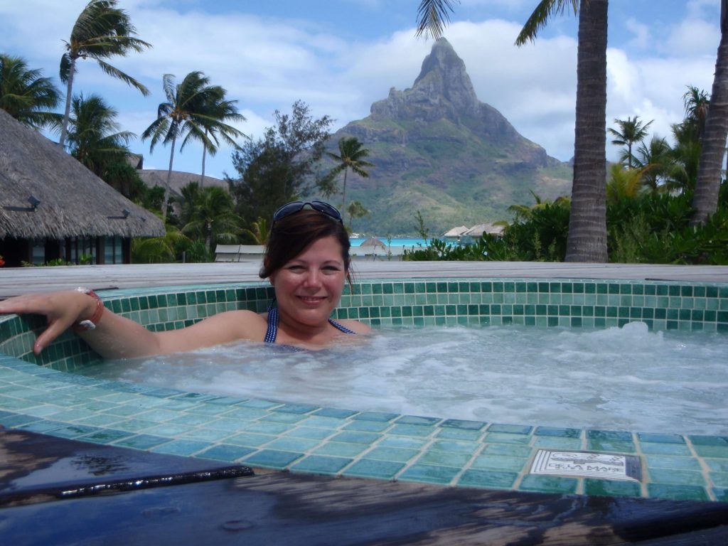 Karen in the spa at InterContinental Resort, Bora Bora