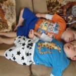 Toddler time - toddler twins asleep together