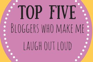 Badge for Top five bloggers who make me laugh out loud